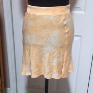 Free People Orange and Cream Mini Skirt